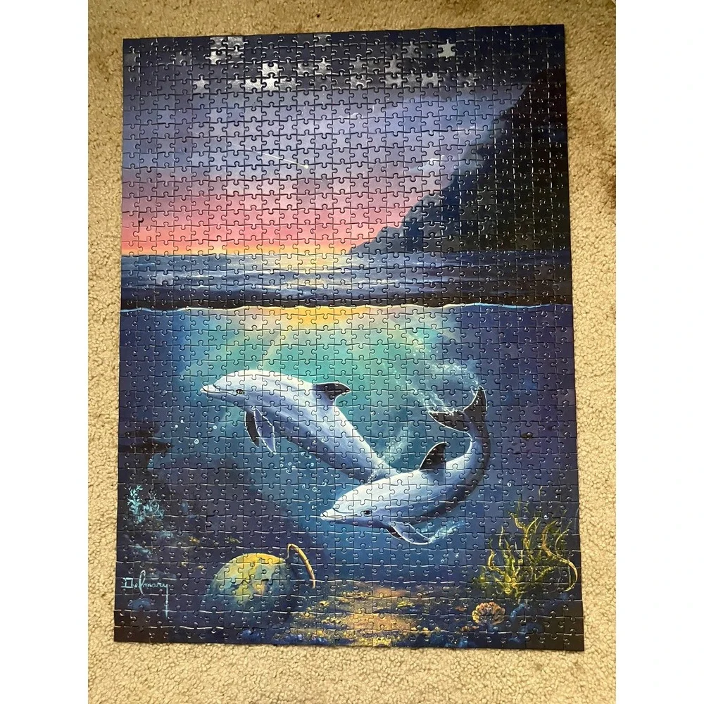 Night of the‎ Comet 1000 Piece Glow in the Dark Jigsaw Puzzle - Dolphins